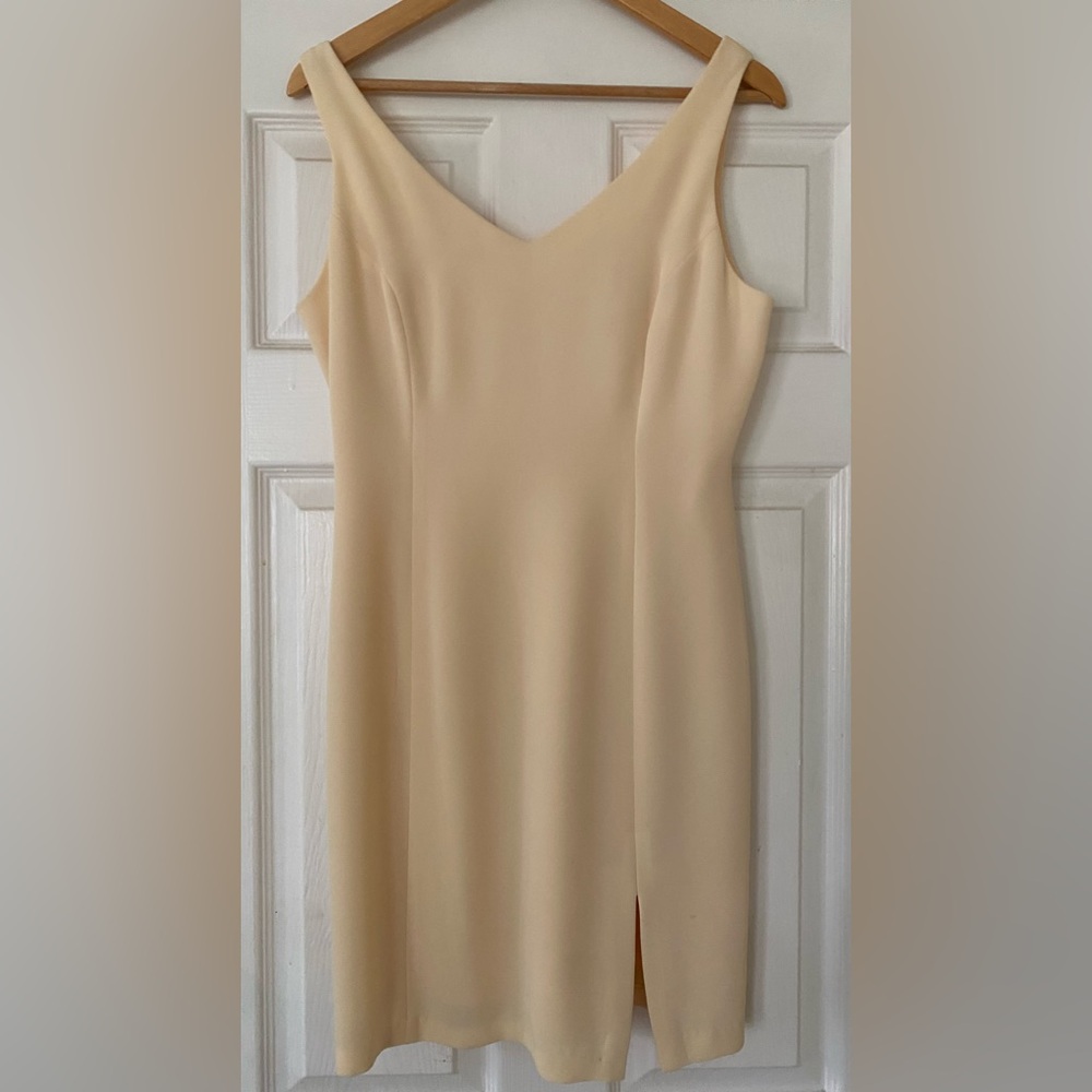 Yellow Sleeveless Front Slit Dress